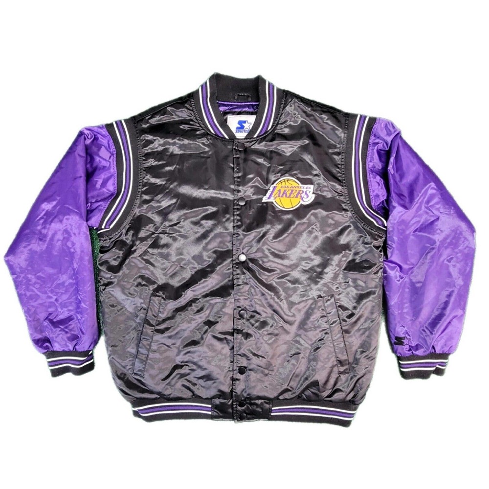 Vintage Starter Los Angeles Lakers NBA Satin Bomber Jacket Men’s XXL Kobe Lebron